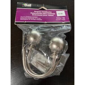 Bali Satin Nickle Drapery Holdbacks